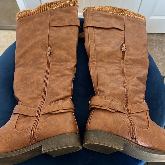 Talisa Sweater Cuff Cognac Riding Boot - Picture 6 of 8